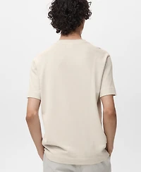Mango Men's Cotton Fine-Knit T-Shirt