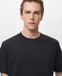 Mango Men's Cotton Fine-Knit T-Shirt