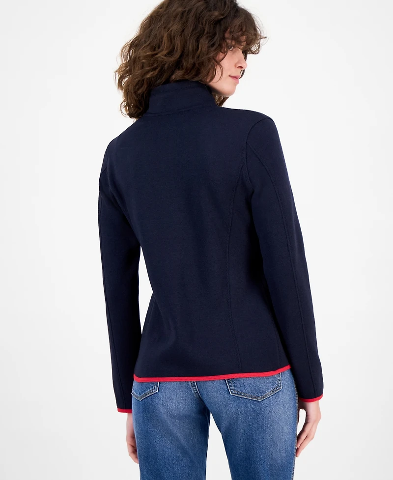 Nautica Jeans Women's Zip-Front Fleece Sweater jacket