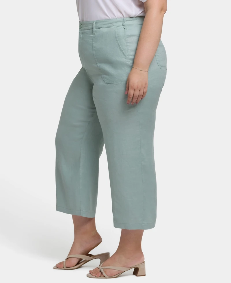 Nydj Plus Wide Leg Cargo Capri Pants