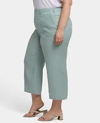 Nydj Plus Wide Leg Cargo Capri Pants