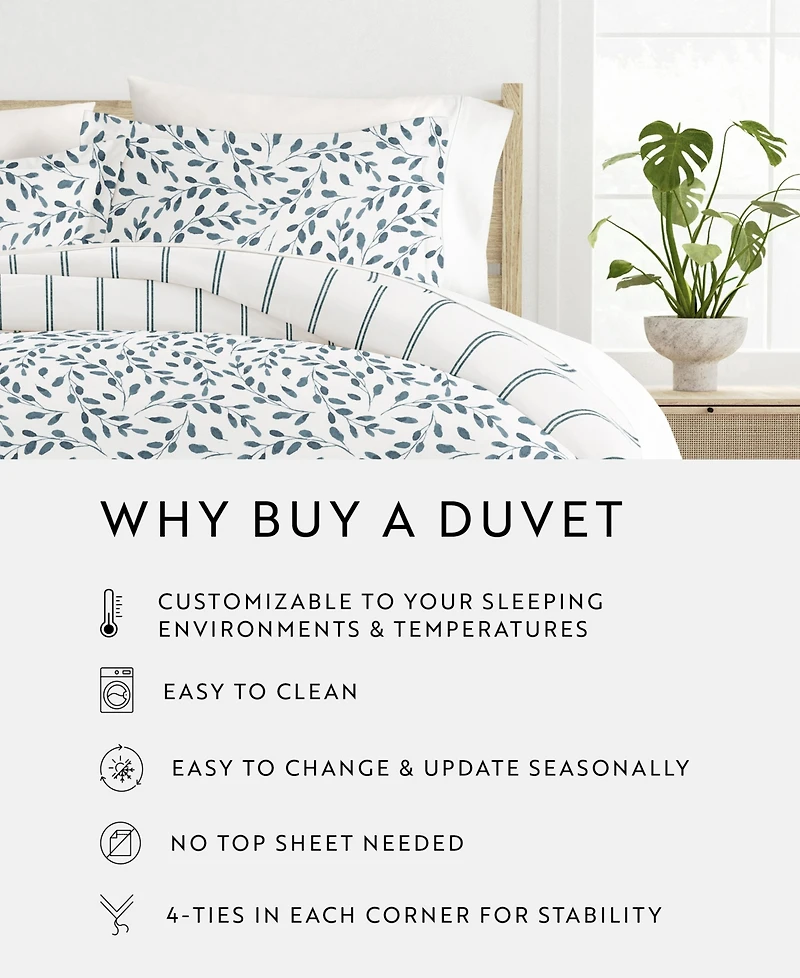 ienjoy Home Timeless Pattern Reversible 3-Pc. Duvet Cover Set