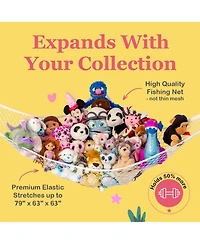 Lilly's Love Toddler Toy Storage Stuffed Animal Hammock, Hanging Organizer Room Decor, Black, 1 Pack