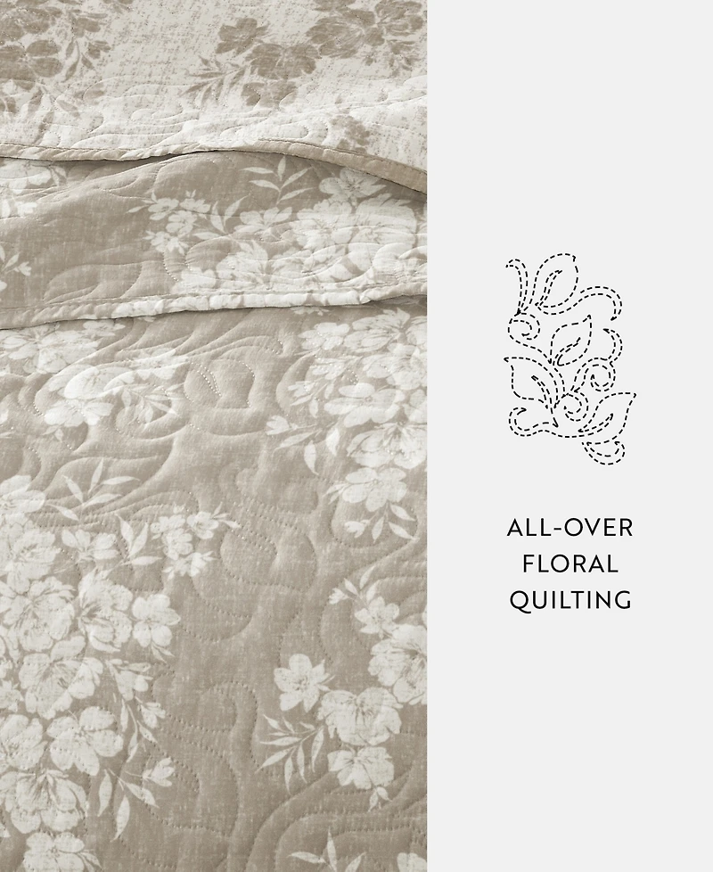 ienjoy Home Distressed Bouquet Reversible 3-Pc. Quilt Set, King/California King