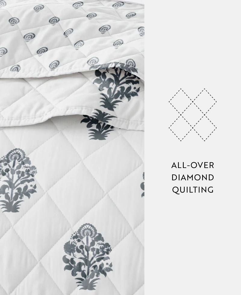 ienjoy Home Stamped Bloom Reversible 3-Pc. Quilt Set, King/California King