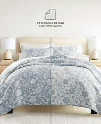 ienjoy Home Textured Floral Reversible 3-Pc. Quilt Set, King/California King