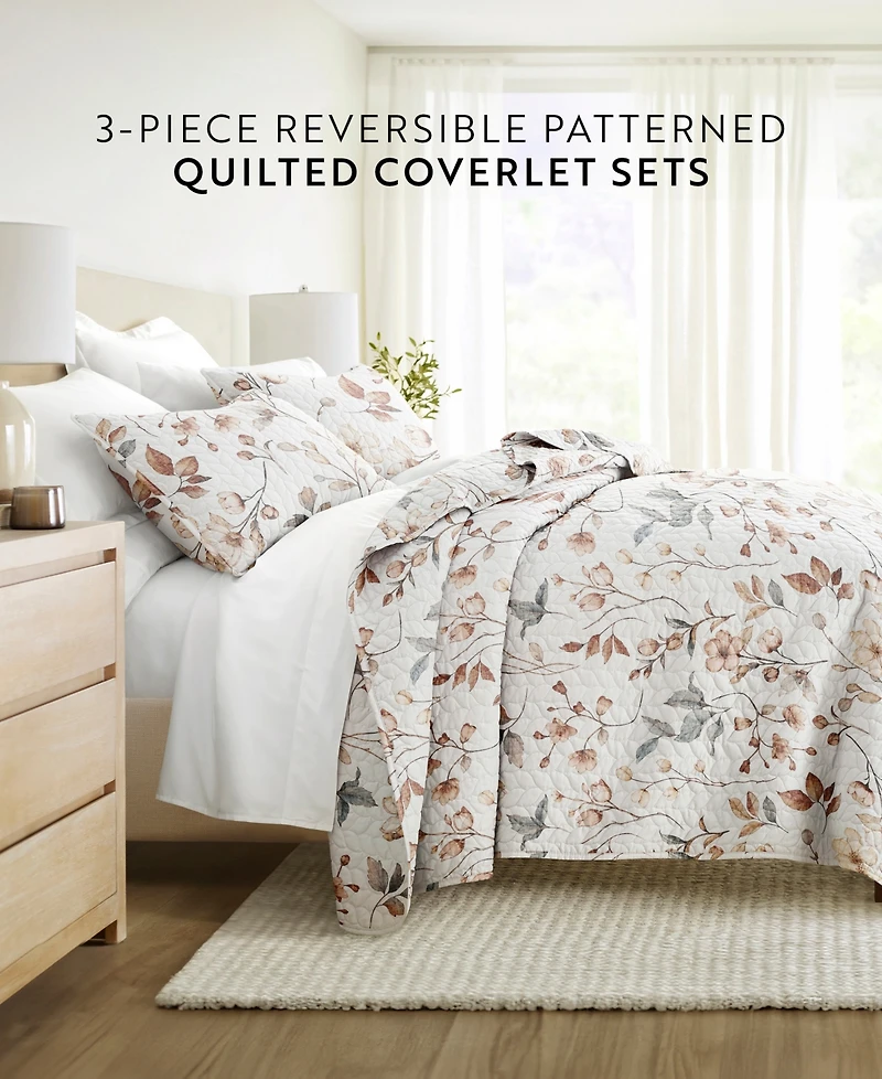 ienjoy Home Russet Floral Reversible 2-Pc. Quilt Set, Twin/Twin Xl