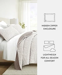 ienjoy Home Tossed Ferns Reversible 3-Pc. Quilt Set, King/California King
