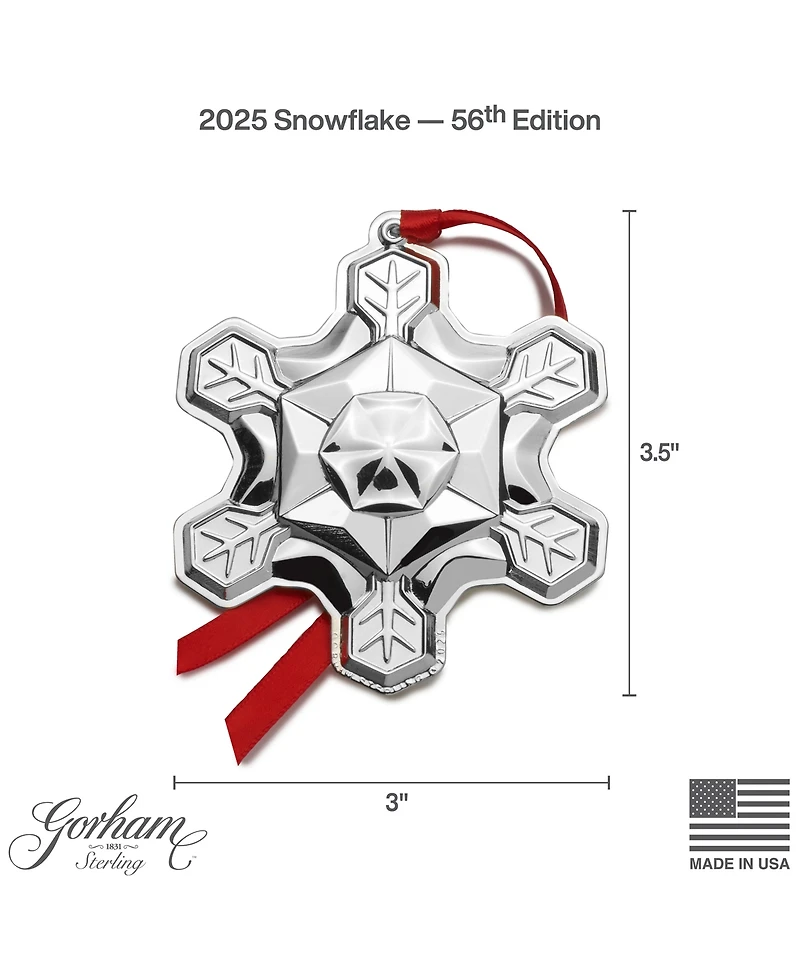 Gorham 2025 Sterling Silver Snowflake Ornament, 56th Edition