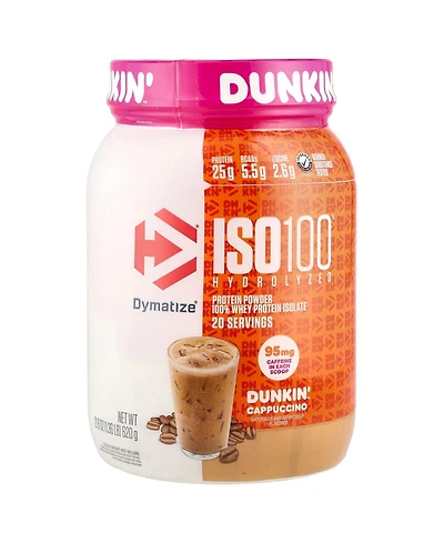Dymatize ISO100 Hydrolyzed 100% Whey Protein Isolate Dunkin' Cappuccino
