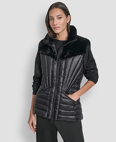 Dkny Women's Sleeveless Puffer Vest Jacket