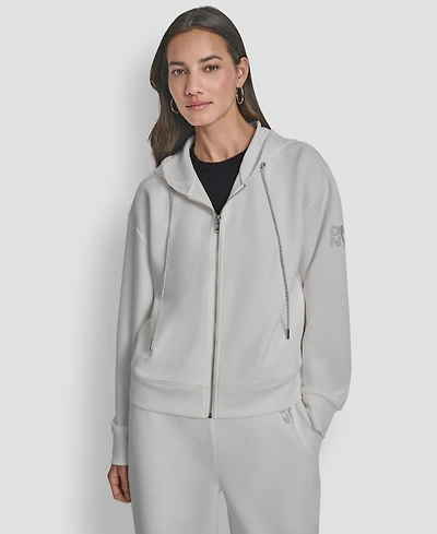 Dkny Women's Long-Sleeve Scuba Zip-Up Jacket