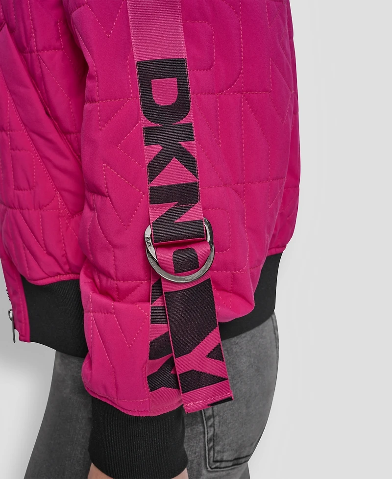 Dkny Women's Long-Sleeve Quilted Bomber Jacket
