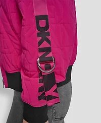 Dkny Women's Long-Sleeve Quilted Bomber Jacket