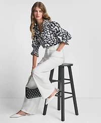 Dkny Women's Long-Sleeve Split-Neck Top