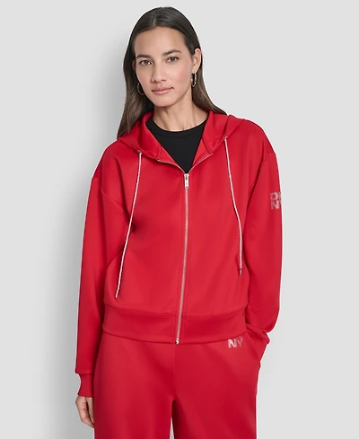 Dkny Women's Long-Sleeve Scuba Zip-Up Jacket