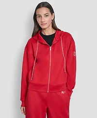 Dkny Women's Long-Sleeve Scuba Zip-Up Jacket