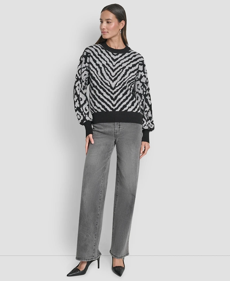 Dkny Women's Long Sleeve Crew Neck Sweater