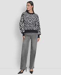 Dkny Women's Long Sleeve Crew Neck Sweater