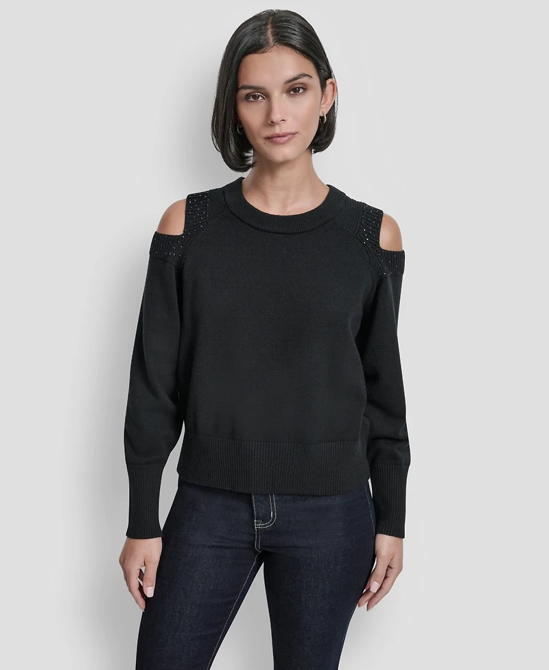 Dkny Women's Long Sleeve Shoulder Cutout Sweater