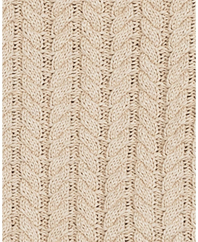 Hope & Henry Women's Organic Peasant Sleeve Cable Sweater