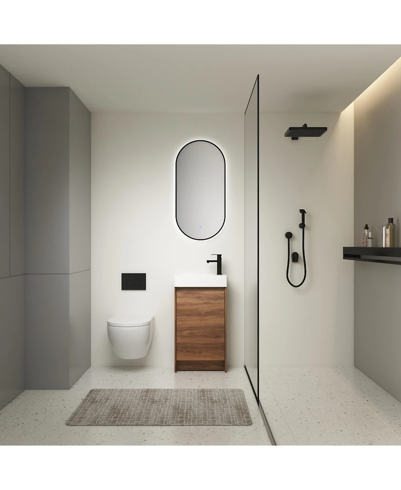 Casainc 18 Inch Freestanding Vanity with Sink and Soft-Close Doors for Small Bathrooms