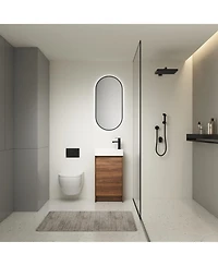 Casainc 18 Inch Freestanding Vanity with Sink and Soft-Close Doors for Small Bathrooms
