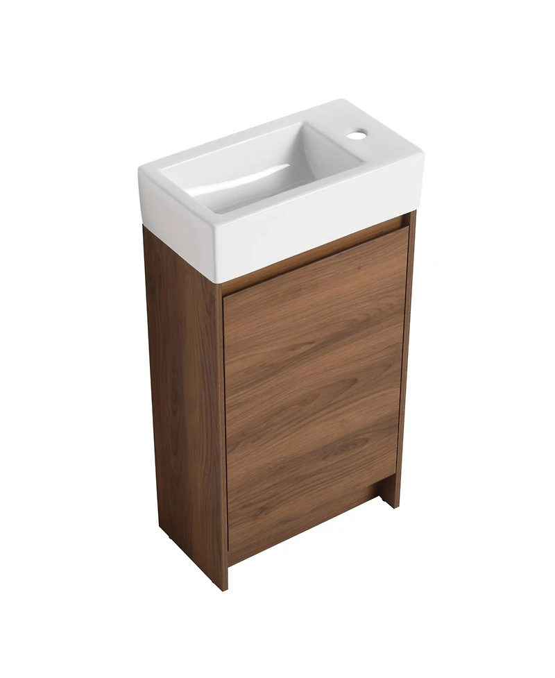 Casainc 18 Inch Freestanding Vanity with Sink and Soft-Close Doors for Small Bathrooms