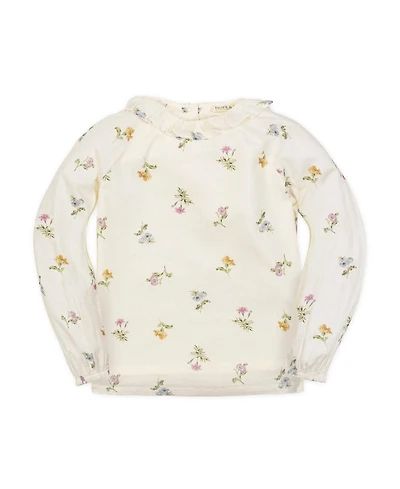 Hope & Henry Little Girls Organic Long Sleeve Ruffle Collar Top