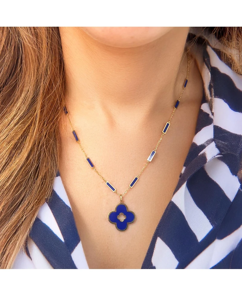 The Lovery Lapis Bar Chain Necklace 14K Gold