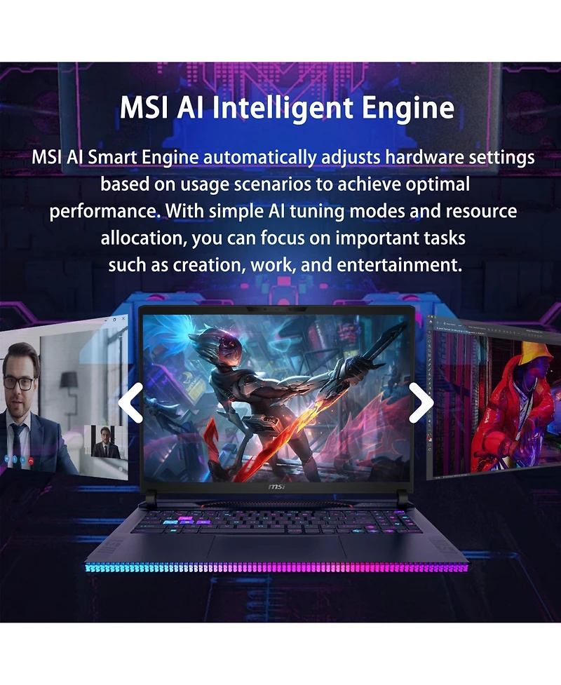 Msi Raider GE68HX 16" Gaming Laptop, Intel Core i9-14900HX, 32GB Ram, 1TB Ssd, Nvidia Rtx 4070, Fhd+ 144Hz, Windows 11 Home, Black
