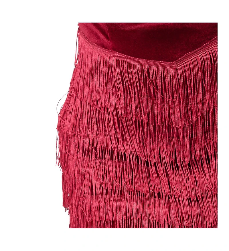 Unique Vintage Plus Chevron Fringe Pencil Dress