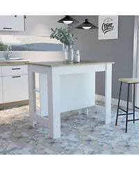 Slickblue Modern Kitchen Island with Storage Shelves and Drawer, Freestanding Design