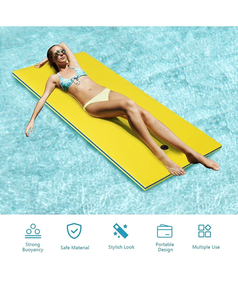 Akiudex 3-Layer Tear-Resistant Relaxing Foam Floating Pad