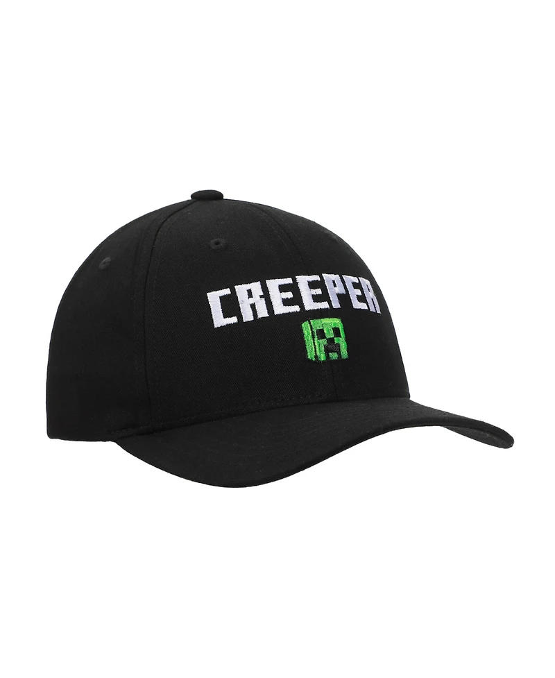 Minecraft Men's Creeper Adult Black Traditional Adjustable Hat