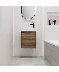Casainc 18 Inch Floating Vanity with Single Sink for Compact Bathroom Spaces