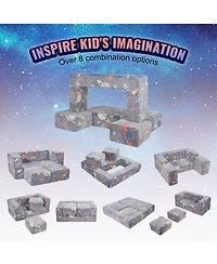 Slickblue 4-Piece Kids Couch Set, Toddler Sofa with Removable Covers for Playroom or Bedroom