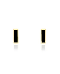 The Lovery Onyx Bar Stud Earrings 14K Gold