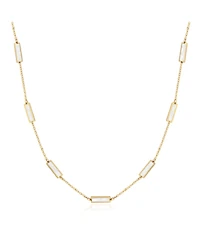 The Lovery Mother of Pearl Bar Chain Necklace 14K Gold