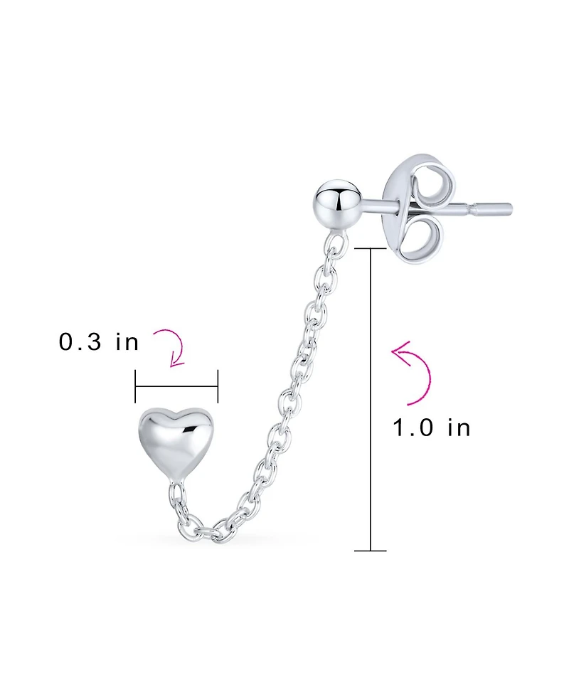 Bling Jewelry Set of 2 Love Knot Infinity Heart Ear Cuff Cartilage Chain and Stud Earrings