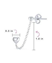Bling Jewelry Set of 2 Love Knot Infinity Heart Ear Cuff Cartilage Chain and Stud Earrings