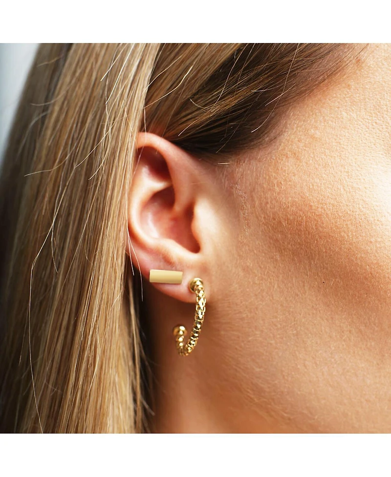 The Lovery Gold Bar Stud Earrings 14K Gold