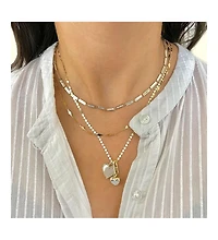 The Lovery Mother of Pearl Bar Necklace 14K Gold Inches