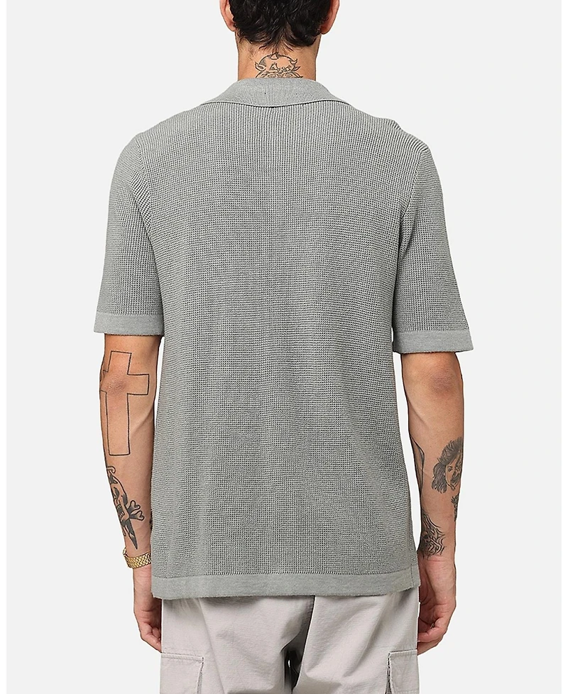 Xxiii Men's Zyair Knit Rib Button Up Shirt