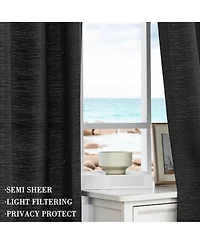 Awesome Home Cotton Blend Light Filtering Back Tab Curtains (2 Panels), 52"x108"