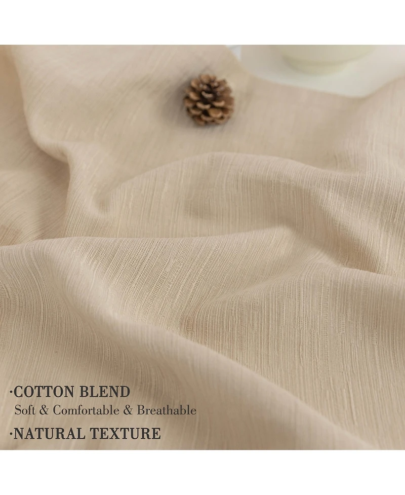 Awesome Home Cotton Blend Light Filtering Back Tab Curtains (2 Panels), 52"x108"