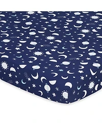 The Peanutshell Pack n Play, Mini Crib, Portable Crib or Fitted Playard Sheets for Baby Girl, Mod Floral, Space, 3 Pack Set