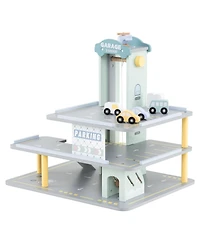 Mecale Parking Garage Playset with 4 Cars and Helicopter
