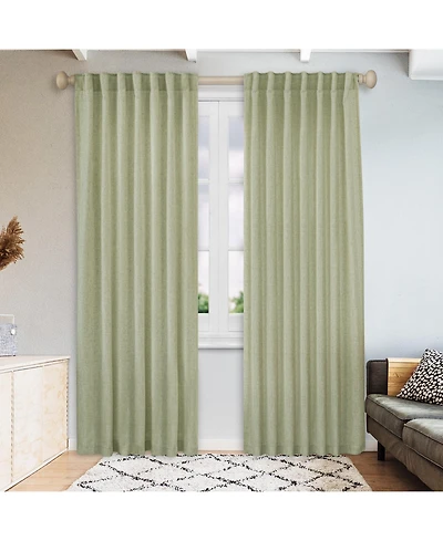 Awesome Home Linen Blend Light Filtering Curtains for Living Room (2 Panels