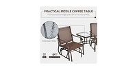 Outsunny 77 Inch 2 Person Outdoor Glider Set with Coffee Table